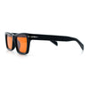 Mens Classic Narrow Rectangle Horn Rim Hipster Hustler Dad Shade Sunglasses