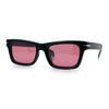 Mens Classic Narrow Rectangle Horn Rim Hipster Hustler Dad Shade Sunglasses