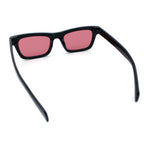 Mens Classic Narrow Rectangle Horn Rim Hipster Hustler Dad Shade Sunglasses