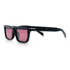 Mens Classic Narrow Rectangle Horn Rim Hipster Hustler Dad Shade Sunglasses