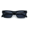 Mens Classic Narrow Rectangle Horn Rim Hipster Hustler Dad Shade Sunglasses