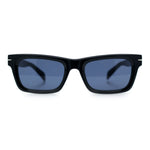 Mens Classic Narrow Rectangle Horn Rim Hipster Hustler Dad Shade Sunglasses