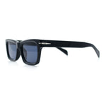 Mens Classic Narrow Rectangle Horn Rim Hipster Hustler Dad Shade Sunglasses