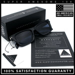 Mens Classic Narrow Rectangle Horn Rim Hipster Hustler Dad Shade Sunglasses