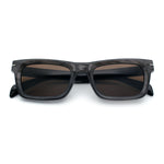 Mens Classic Narrow Rectangle Horn Rim Hipster Hustler Dad Shade Sunglasses