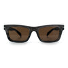 Mens Classic Narrow Rectangle Horn Rim Hipster Hustler Dad Shade Sunglasses