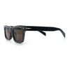 Mens Classic Narrow Rectangle Horn Rim Hipster Hustler Dad Shade Sunglasses