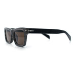 Mens Classic Narrow Rectangle Horn Rim Hipster Hustler Dad Shade Sunglasses