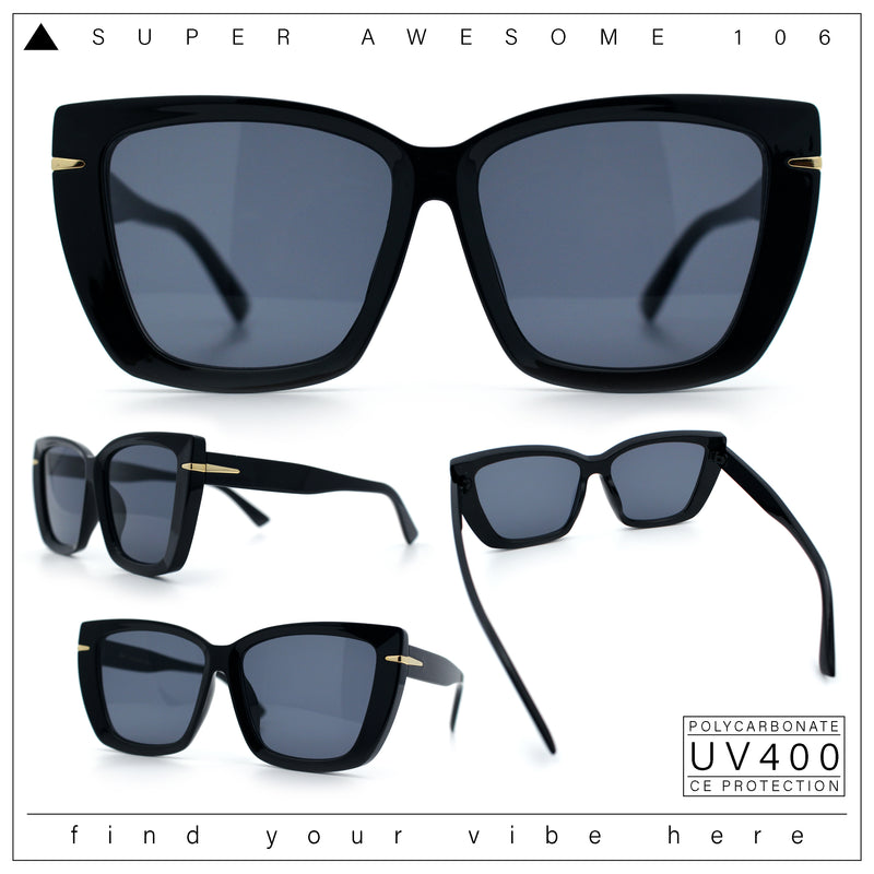 Womens Classic 90s Squared Oversize Butterfly Designer Fashion Sunglasses