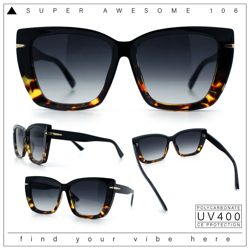 Womens Classic 90s Squared Oversize Butterfly Designer Fashion Sunglasses