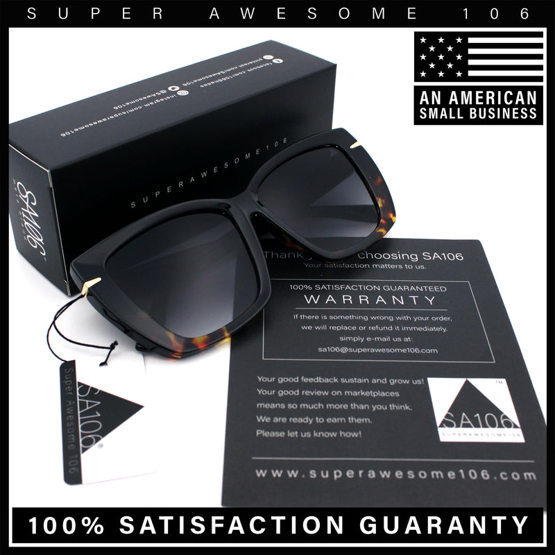 Womens Classic 90s Squared Oversize Butterfly Designer Fashion Sunglasses