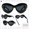 Womens Thick Plastic Cat Eye Double Metal Rim Mod Retro Fashion Sunglasses