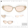 Womens Thick Plastic Cat Eye Double Metal Rim Mod Retro Fashion Sunglasses