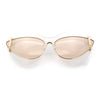 Womens Thick Plastic Cat Eye Double Metal Rim Mod Retro Fashion Sunglasses