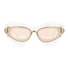Womens Thick Plastic Cat Eye Double Metal Rim Mod Retro Fashion Sunglasses