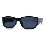 Curved Wrap Folded Lens Minimal Rectangular Retro Fashion Sunglasses