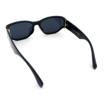 Curved Wrap Folded Lens Minimal Rectangular Retro Fashion Sunglasses