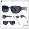 Curved Wrap Folded Lens Minimal Rectangular Retro Fashion Sunglasses