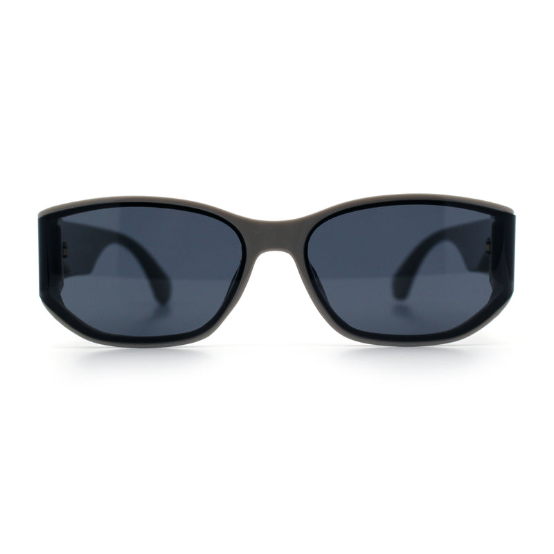 Curved Wrap Folded Lens Minimal Rectangular Retro Fashion Sunglasses