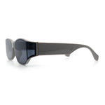 Curved Wrap Folded Lens Minimal Rectangular Retro Fashion Sunglasses