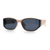 Curved Wrap Folded Lens Minimal Rectangular Retro Fashion Sunglasses