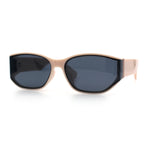 Curved Wrap Folded Lens Minimal Rectangular Retro Fashion Sunglasses