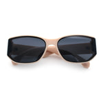Curved Wrap Folded Lens Minimal Rectangular Retro Fashion Sunglasses