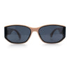 Curved Wrap Folded Lens Minimal Rectangular Retro Fashion Sunglasses
