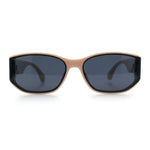 Curved Wrap Folded Lens Minimal Rectangular Retro Fashion Sunglasses
