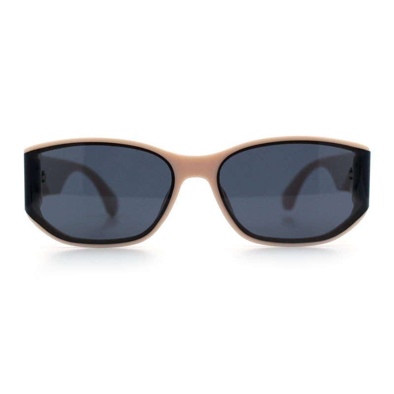 Curved Wrap Folded Lens Minimal Rectangular Retro Fashion Sunglasses