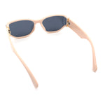 Curved Wrap Folded Lens Minimal Rectangular Retro Fashion Sunglasses