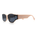 Curved Wrap Folded Lens Minimal Rectangular Retro Fashion Sunglasses