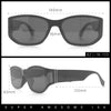 Curved Wrap Folded Lens Minimal Rectangular Retro Fashion Sunglasses