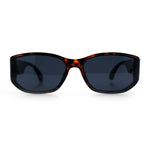 Curved Wrap Folded Lens Minimal Rectangular Retro Fashion Sunglasses