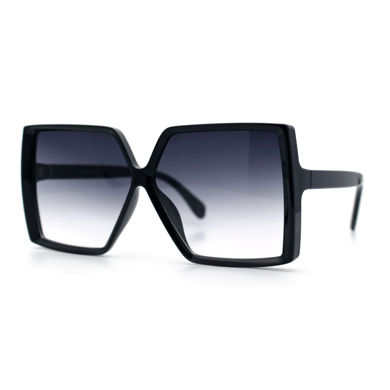 Womens Squared Rectangle Thick Plastic Butterfly Chic Fashion Sunglasses