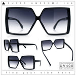 Womens Squared Rectangle Thick Plastic Butterfly Chic Fashion Sunglasses