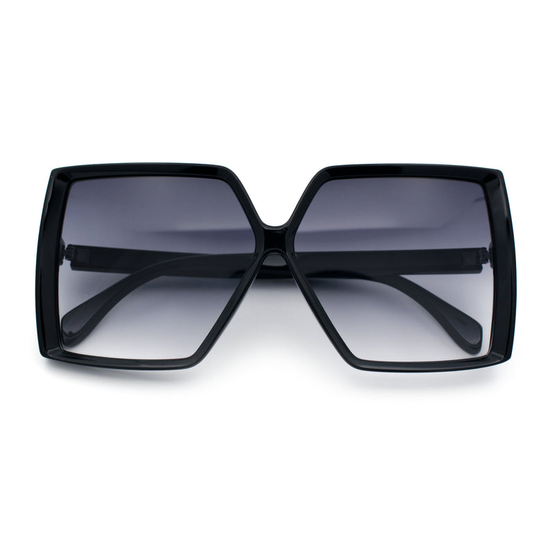 Womens Squared Rectangle Thick Plastic Butterfly Chic Fashion Sunglasses