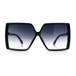 Womens Squared Rectangle Thick Plastic Butterfly Chic Fashion Sunglasses
