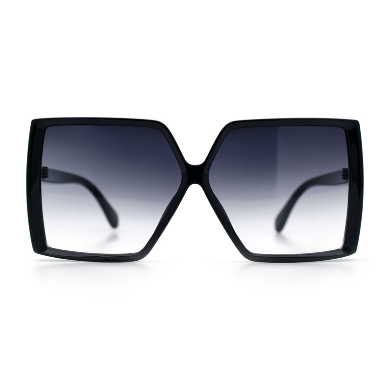 Womens Squared Rectangle Thick Plastic Butterfly Chic Fashion Sunglasses