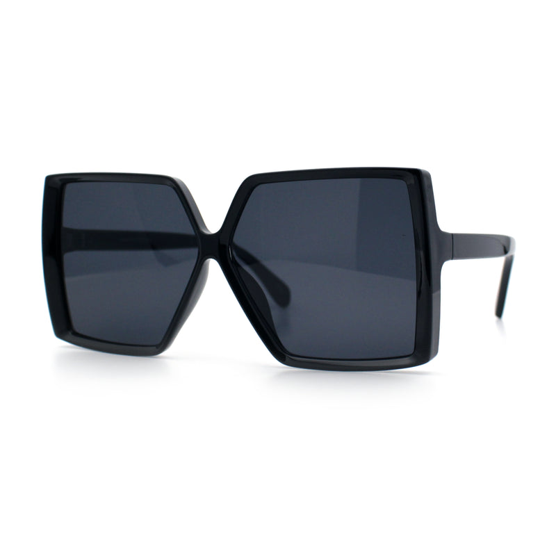 Womens Squared Rectangle Thick Plastic Butterfly Chic Fashion Sunglasses