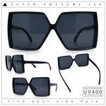 Womens Squared Rectangle Thick Plastic Butterfly Chic Fashion Sunglasses