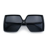 Womens Squared Rectangle Thick Plastic Butterfly Chic Fashion Sunglasses