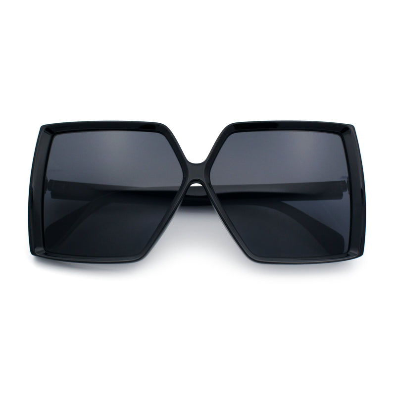 Womens Squared Rectangle Thick Plastic Butterfly Chic Fashion Sunglasses