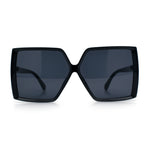 Womens Squared Rectangle Thick Plastic Butterfly Chic Fashion Sunglasses