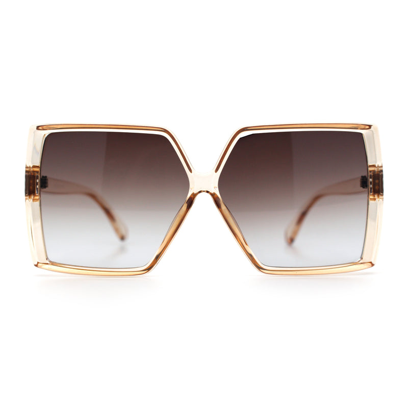 Womens Squared Rectangle Thick Plastic Butterfly Chic Fashion Sunglasses