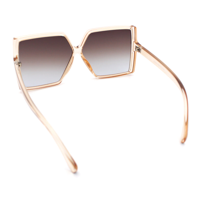 Womens Squared Rectangle Thick Plastic Butterfly Chic Fashion Sunglasses