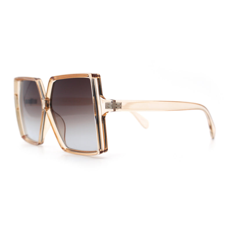 Womens Squared Rectangle Thick Plastic Butterfly Chic Fashion Sunglasses