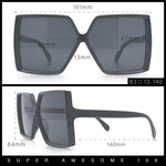 Womens Squared Rectangle Thick Plastic Butterfly Chic Fashion Sunglasses