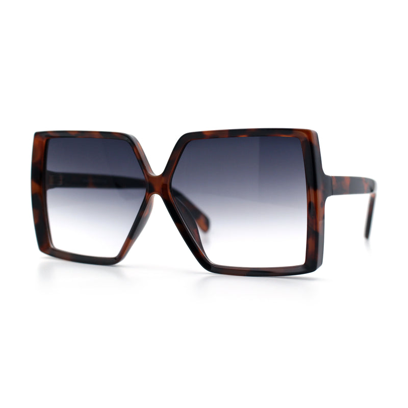 Womens Squared Rectangle Thick Plastic Butterfly Chic Fashion Sunglasses