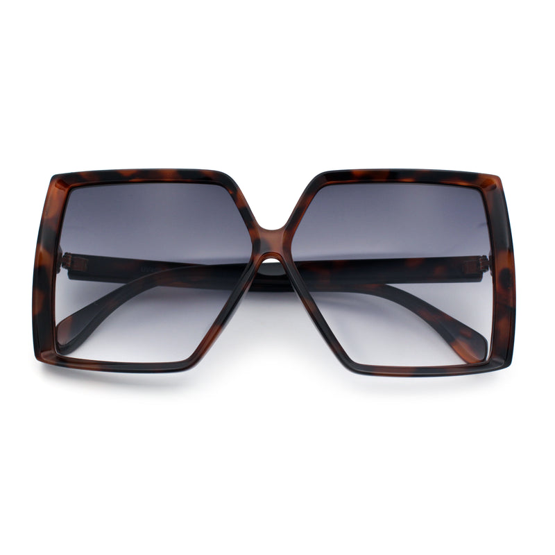Womens Squared Rectangle Thick Plastic Butterfly Chic Fashion Sunglasses